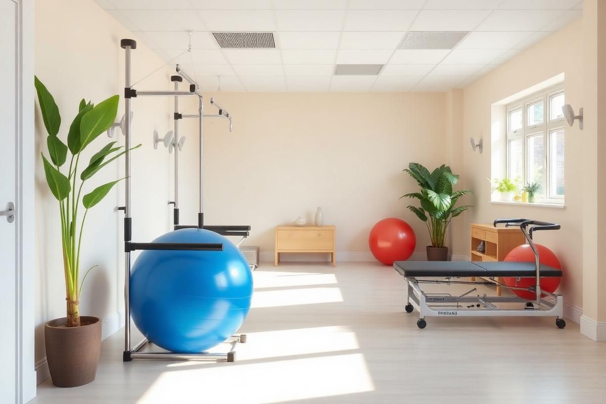 Sala de fisioterapia equipada